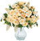 Floweroyal 4 Sträuße künstliche Rosen Blumen Weiße Blumen Fake Rosensträuße für Hochzeit Party Tischdekoration Blumenarrangement Home Küchendekor