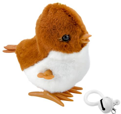VOSSOT Kinder Weihnachten Aufziehspielzeug,Ostern Aufzieh Huhn Spielzeug,Spatz Figur Plüschtier,Weihnachts-Aufziehspielzeug für Kinder & Erwachsene für Ostern und Kindergeburtstage