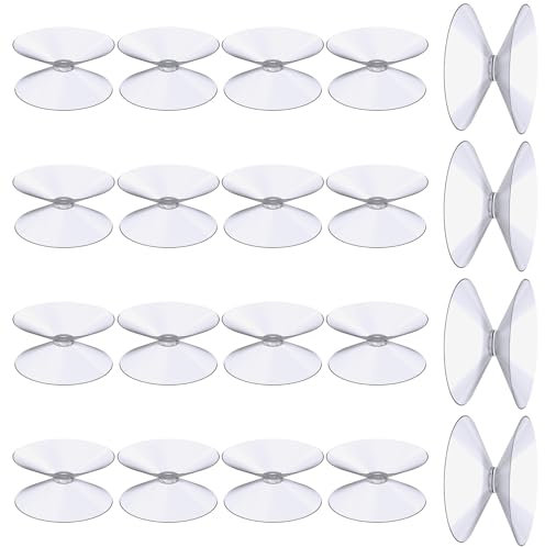 flintronic Ventosa de doble cara, Ventosas Furgoneta Camper, ventosa transparente sin ganchos, Ventosas parasol coche para Baño,Armario,Ventana,20 Piezas(tamaño 30 mm)