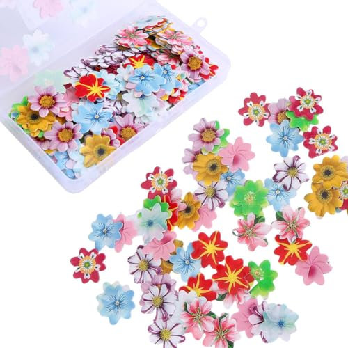 300 Pièces Fleurs Comestibles Cupcake Toppers Décorations de Gâteau Fleur De Cerisier Papier De Riz Fleurs Gâteau Coloré Comestibles Cupcake Toppers pour Anniversaire De Mariage