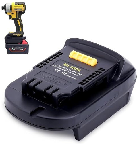 ML18DL Battery Adapter Compatible with Convert for Milwaukee 18V M18 Battery to Replacement for Dewalt 20V Max Lithium Cordless Tools(Adapter Only)