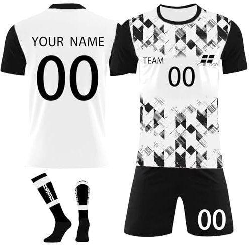 Maillot de Foot Personnalisé 3 pièces T Shirt Personnalisé Maillot de Foot Enfant Adultes Ensemble Foot Enfant T-Shirt Shorts Chaussette personnalisé Nimporte Quel numéro de nom Team Logo Jersey
