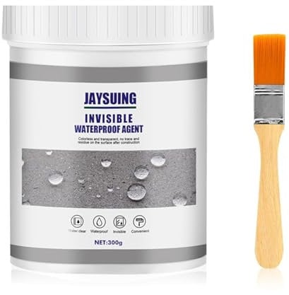 UieaMsio Rivestimento Impermeabile Trasparente, Sigillante da 300g, Agente Invisibile per Bagno, Cemento, Piastrelle, Tetto, Pareti e Bordi Crepe