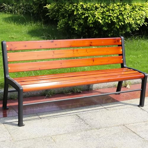 Bank, Gartenbank für den Außenbereich, langlebiges 3-Sitzer-Möbel, mit Armlehnen und Lattensitz, perfekt für Garten, Terrasse oder Balkon, wetterbeständig (Größe: 59 x 20,8 x 28,7 Zoll)