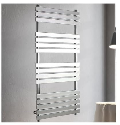 WRJAHCG Porta Asciugamani Elettrico Riscaldamento Rapido,Termoarredo Elettrico Asciugasalviette A Parete,Acciaio Inox Scaldasalviette Elettrico Bagno,Argento,Hard Wired