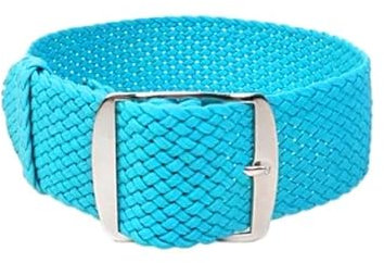 ClassicWatchStraps Perlon Uhrenarmband | Türkis - 20 mm - Schließe: Silber Gebürstet | Nylon | Ersatz-Armband