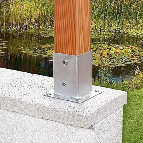 2 4 6 Stück 8er-Pack 10 Stück Verandapfostenstangenhalter, Zauntorpfostenstützbasis aus Edelstahl 304 für Terrassenholzzäune/Betonböden/Vinylsäulen/Briefkästen, geschlossene Ankerhalterung 2