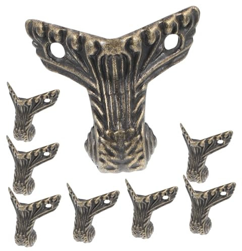 Angoily 8pcs Box Corners Antique Furniture Legs Feet Corner Protectors Decorative Furniture Accessories