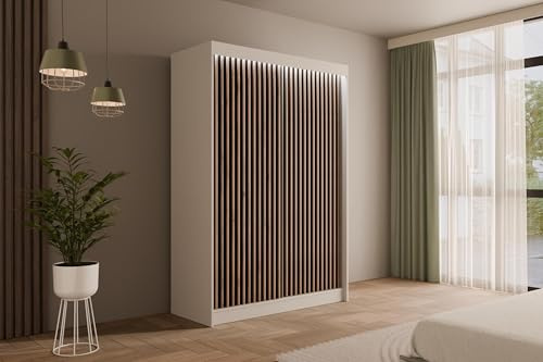 ALTDECOR Schwebetürenschrank, Kleiderschrank mit LED VILANv2-150x215 | Garderobenschrank mit viel Stauraum, Vielseitiger, Schrank