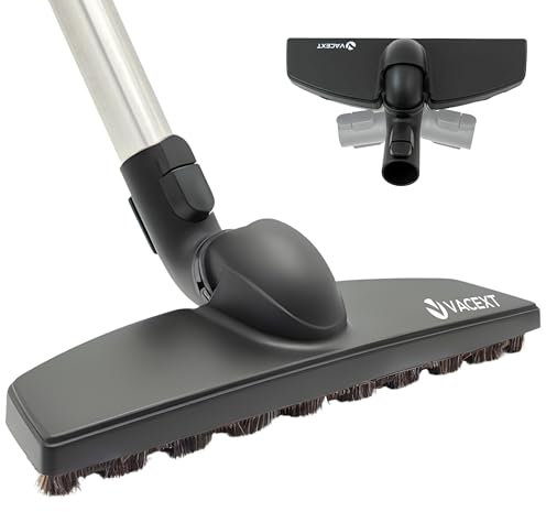 for Miele Hardwood Floor Brush Head – 12” Parquet Twister with Soft Horsehair Bristles, 360° Swivel Vacuum Attachment for Hard Floors – Compatible with Miele C1, C2, C3 Canister Vacuums
