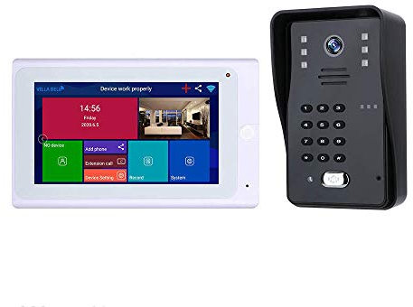 IUBGFTO Sistemi videocitofonici 4 Appartamenti Sistema videocitofonico WiFi da 7 Pollici Videocitofono HD 1080P