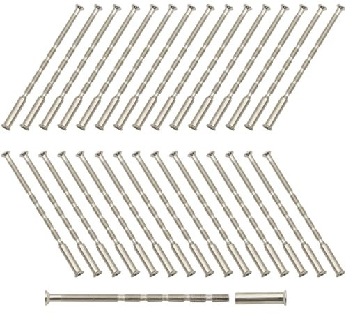 30 Sets M3 Door Handle Screws M3 Door Handle Fixing Screws and Sleeves Door Handle Bolt Through Fixings Set Nickel Plated Through Bolts for Door Handles Knobs Cabinet Drawers