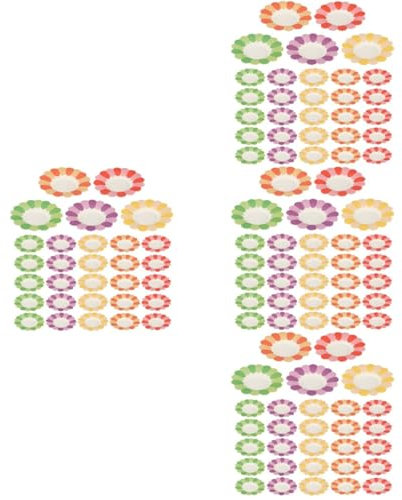 POPETPOP 4sets Paper Party Plates Disposable Dinnerware Festive Supplies Home Paper Tableware Set 100pcs*4