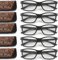 LANLANG 5er-Pack Lesebrillen für Herren Damen mit Federscharnier, Schwarz, PC Rahmen, LLR-P001, +4.0 Dioptrien