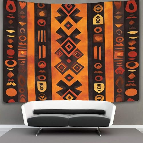 kaiyun Stammesmuster Wandteppich Wandtuch Wandbehang Tapestry Tapisserie Wanddekoration Afrikanischer Kunststil Wandkunst Wandtücher 180cmx230cm