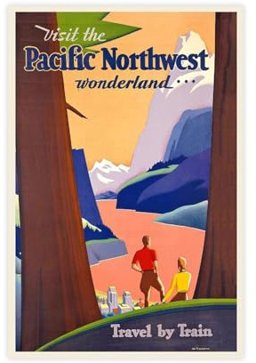 NFDVFHFRQ Leinwand-Poster, Motiv: Pazifik-Nordwest-Wunderland, Wandkunst, Dekor, Bild, Gemälde für Wohnzimmer, Schlafzimmer, Dekoration, 50 x 75 cm