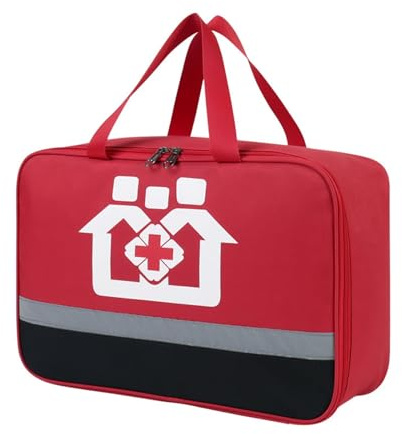 QIUPFGUT Erste Hilfe Tasche Leer, Wasserdicht, Medikamententasche, Reiseapotheke Tasche, Medizin Aufbewahrungstasche mit Schulterriemen (Rot)