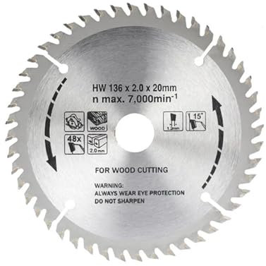 136mm Circular Saw Blade Disc 48 Teeth Wood Cutting Tool Bore Diameter 20mm Carbide TCT Saw Blade For Woodworking Tools