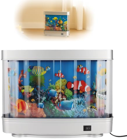 Aquarium Baby - Mit Musik Weicher Augenschutz Simulation Aquarium Lampe, Nachahmung der Unterwasserwelt Mobile Nachtleuchte, Leiser Energiespar Schreibtischaquarium, Gute Wahl für Geschenke