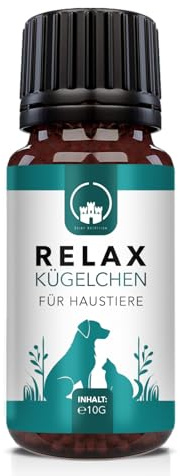 Saint Nutrition® Relax Kügelchen für Haustiere – Natürlicher Futterzusatz bei Stress & Unruhe – Unterstützt Entspannung bei Reisen, Silvester & im Alltag – Für kleine, mittlere & große Hunde - 10g