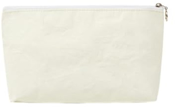 Pqahffowr White Paper Storage Bag, Travel Toiletries Organizer Bag, Portable Waterproof Zipper Cosmetic Bag