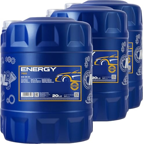 3x 20L Mannol Energy 5W30 Motoröl passend für 505.00 LL-98 229.5