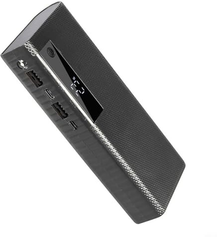 5 Slot 21700 Holder Case PD Fast Charge Wireless Power Bank DIY Solderless Build Your Own Portable Electricity Supply Box(black)