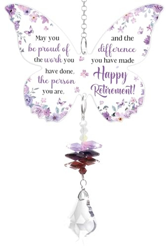 Retirement Gifts For Women,Butterfly Crystal Suncatcher, Leaving Gifts For Women, Retirement Decorations Gift For Colleagues, Coworkers, Boss, Lady, Mum, Mum, Teacher, Grandma, Sister, Wife