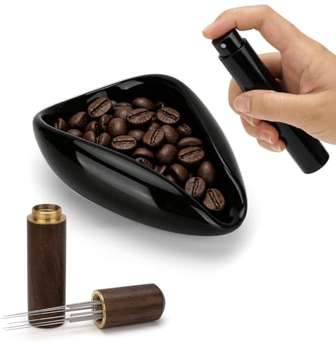 3-Piece Espresso Kit with Dosing Cup, RDT Sprayer and WDT Stirrer | Barista Kit for Cleaner Grinding and Even Grounds Support Consistent Tamping, Reduced Clumps and Smoother Extraction