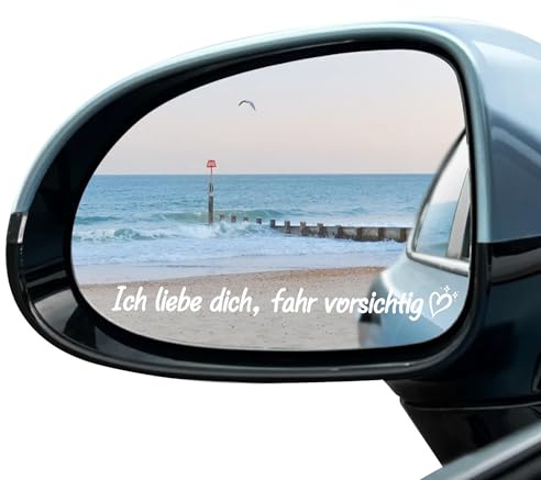 Ich liebe dich Fahr Vorsichtig Aufkleber Satz, Auto Sticker Love Liebe | Auto Deko für Autospiegel mit Vierblättriges Kleeblatt Schlüsselanhänger Als Führerschein Bestanden Geschenk(Weiß)