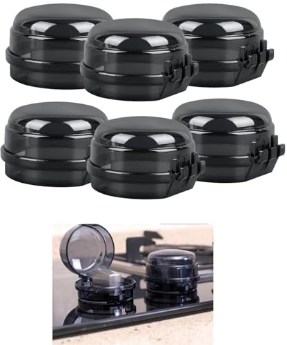 FUyanen Bouton de cuisinière Sécurité,6 Pièces Cache Boutons Cuisinière à Gaz,Protecteur Four Noir Transparent,Verrouillage Sécurité sans Démontage(6 x 4 cm)