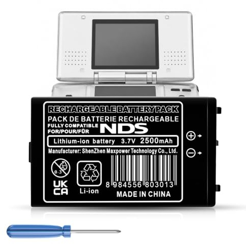 NTR-003 Batteria per Nintendo DS, 2500 mAh, batteria ricaricabile agli ioni di litio per Nintendo DS NDS NTR-001 NTR-003