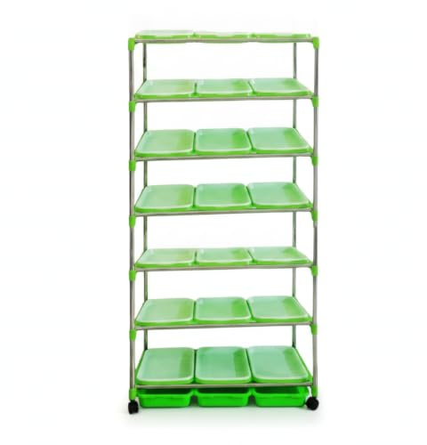 JWQFBC Mini Serre pour semis Automatique | Germoir intérieur sur Pied | Rack Culture 5 ou 7 Niveaux