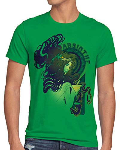 style3 Absinthe T-Shirt Herren Absinth Alkohol bar Party grüne Stunde löffel