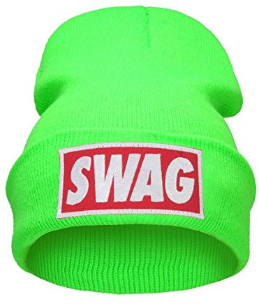 Beanie Hüte Mützen Damen Herren Bad Hair Day Bastard Meow Swag Wasted Commes HAT Hats Morefazltd (TM)(Swag neon Green)