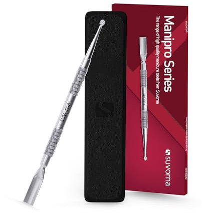 Suvorna Cuticle Pusher & Nail Cleaner | Gel Nail Polish Remover for Manicure & Pedicure | Stainless Steel Hand, Foot & Nail Tools | Dual-Head Cuticle Care & Nail Care Tool for Salon, Spa & Home Use