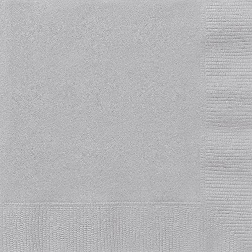Vibrant Silver Luncheon Napkins (16cm) 20 Count - Premium Disposable Napkins for Parties and Events
