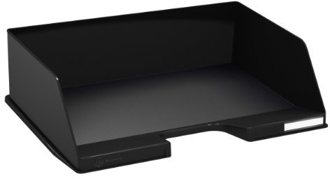 Exacompta 11214D Premium Briefablage Querformat Combo Maxi für DIN A4 quer. Idealer Briefkorb für Ihre Organisation. Robuster und stapelbarer Ablagekorb Blauer Engel schwarz