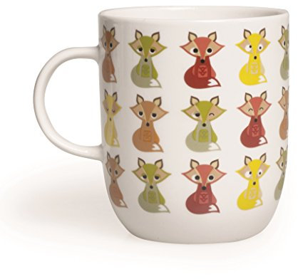 Excelsa Animals Tasse mug, 400 ML, Porcelaine, Blanc Renard 8.9x8.9x10.6 cm Blanc/Multicolore