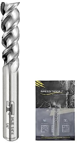 SPEED TIGER IAUE Carbide Square End Mill for Aluminum Applications - High Feed U-Type Design - for Roughing and Finishing - 3 Flute - IAUE5/83 (1 Piece, 5/8)