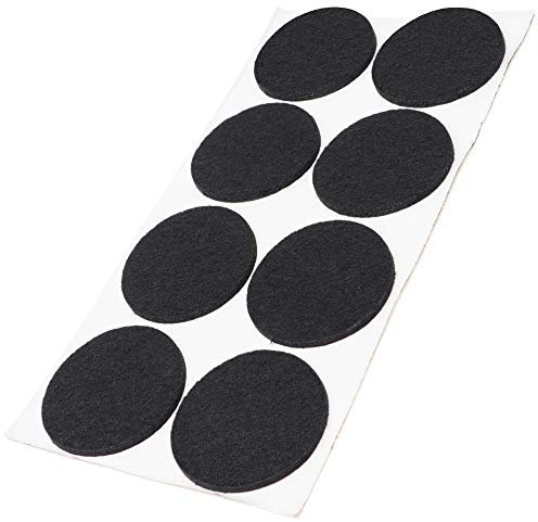 Adsamm® / 8 x deslizantes de Fieltro autoadhesivos/Negro/ø 50 mm/Redondo/Deslizantes de Fieltro para Muebles de 3,5 mm de Grosor/Deslizantes para Muebles y Suelos