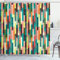 ABAKUHAUS Abstrakt Duschvorhang, Bunte Grunge Stripes, Stoffliches Gewebe Badezimmerdekorationsset mit Haken, 175 x 180 cm, Teal Mehrfarbig