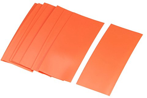 sourcing map 50 Stück 53mm Länge PVC 23mm Flachbreite, Batterie Orange | Schrumpfschlauch Ummantelung Schrumpfschläuche, Elektro Isolierschlauch Wasserdicht Schutzschlauch für AA Batterien Set