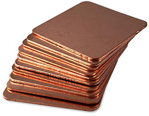 Kupferplättchen [20x20x0,5mm] [10 Stück] Kupfer Copper Pad Heatsink | geeignet für GPU RAM SSD VRAM VRM Steuerplatinen Elektronik LED SMD IC
