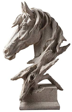 Garneck Horse Head Sculpture Resin Figurine Decor Crafts Gift