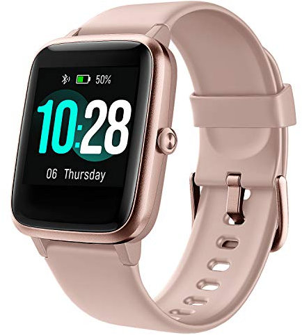 Keweni ID 250L Correa, Correa de Repuesto de Silicona Suave, Correas de Reloj Deportivas Ajustables para Reloj Inteligente ID 205 / 205L / ID 215G (Oro rosa)
