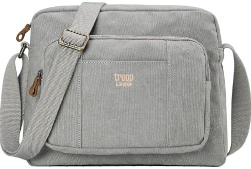 Troop London TRP0234 Klassische Umhängetasche aus Segeltuch, aschgrau