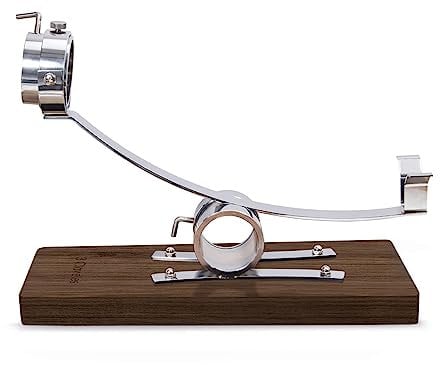 Soporte Jamonero Basculante con Cabezal Giratorio 3 Claveles - Base de Madera – Herrajes de Metal
