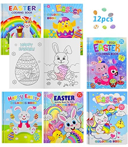 12 Pack Easter Coloring Books for Kids-Easter Day Activity Books for Boys and Girls Ages 2-12, Easters Basket Stuffer Gifts Party Favor Books for Home, School Class Coloring Activity and Decorations