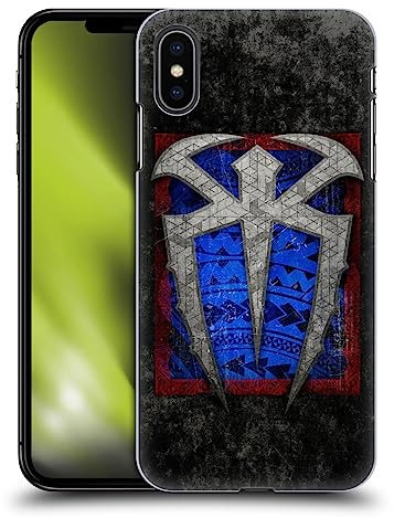 Head Case Designs Offizielle WWE Logo Im Used Look Roman Reigns Harte Rueckseiten Handyhülle Hülle Huelle kompatibel mit Apple iPhone XS Max
